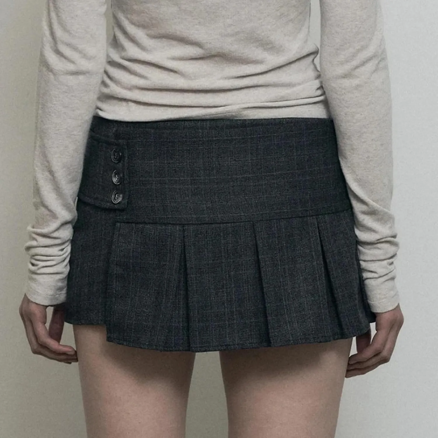 Women Vintage Casual Pleated Skirts Spring Summe Comfortable High Waist Female A-Line Skirts
