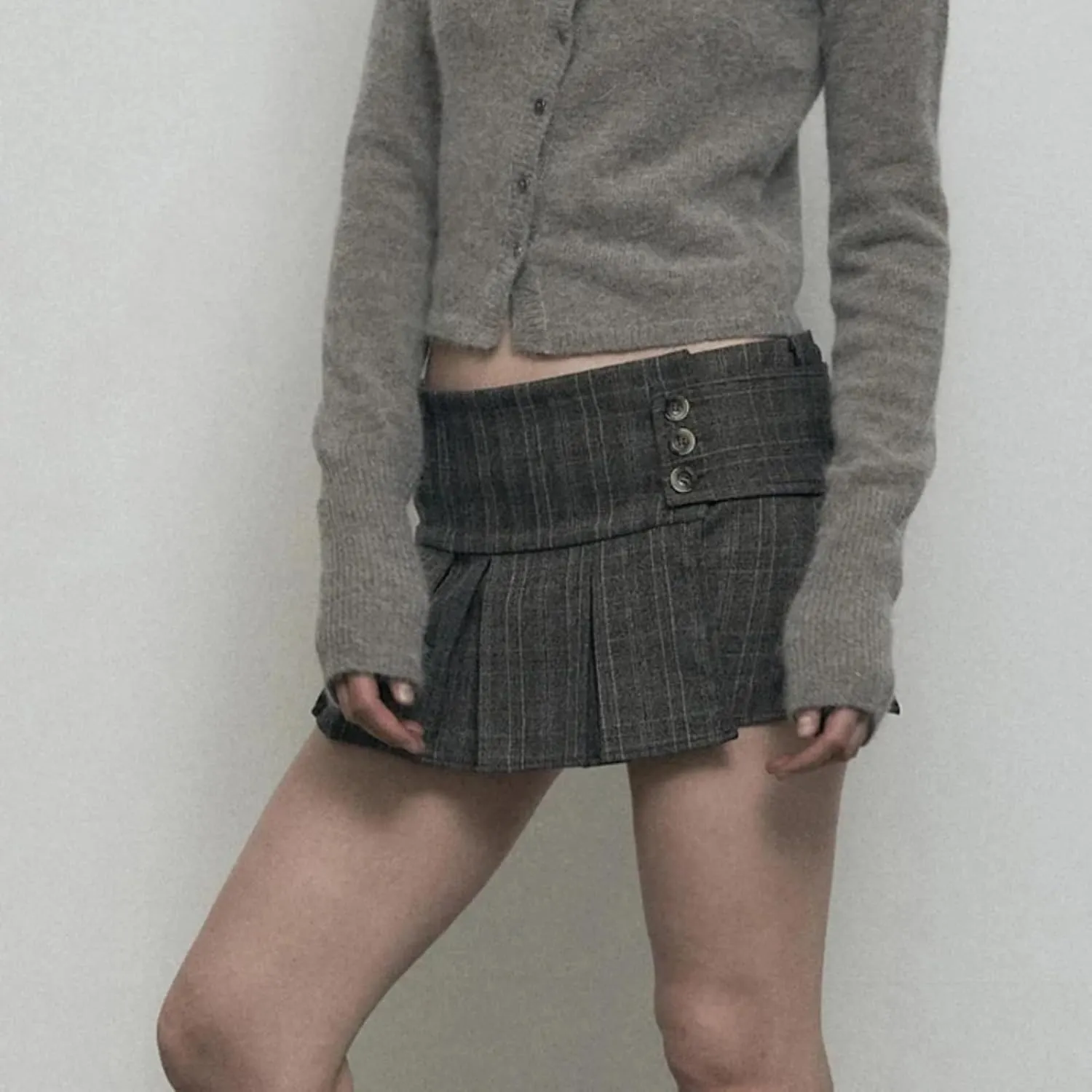 Women Vintage Casual Pleated Skirts Spring Summe Comfortable High Waist Female A-Line Skirts
