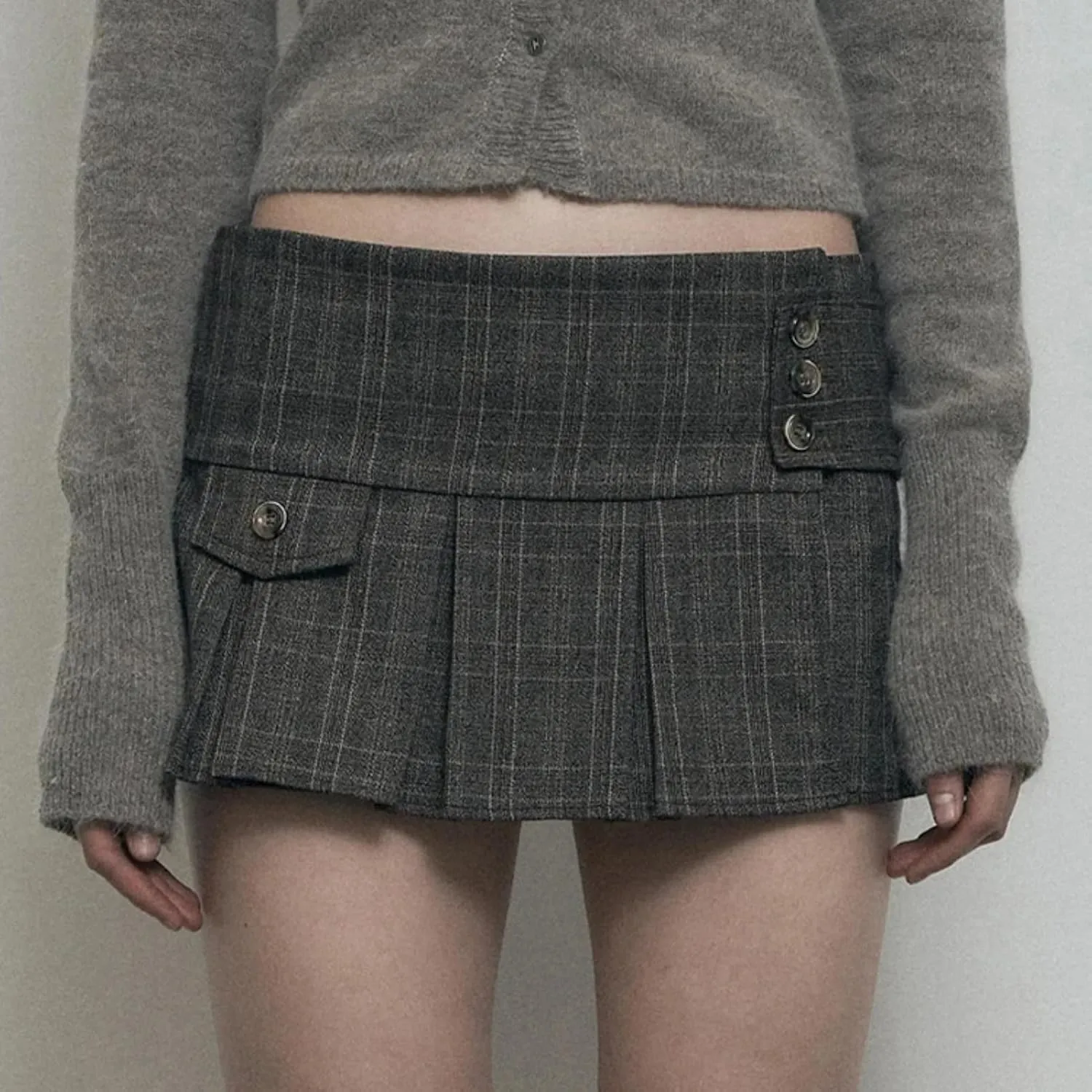 Women Vintage Casual Pleated Skirts Spring Summe Comfortable High Waist Female A-Line Skirts