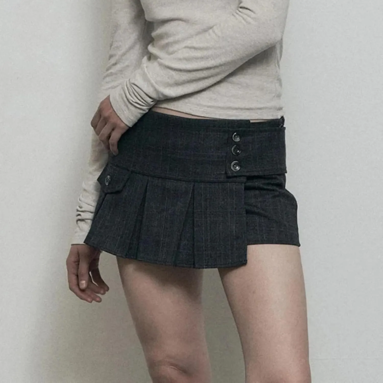 Women Vintage Casual Pleated Skirts Spring Summe Comfortable High Waist Female A-Line Skirts
