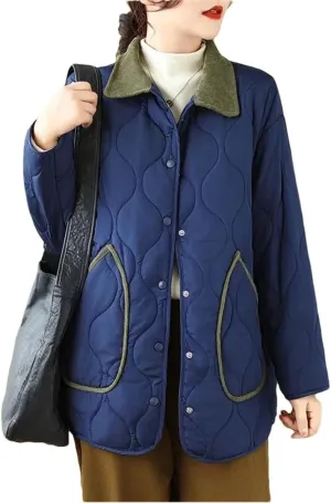 Women's And Winter Retro Padded Coat Long Clothes Keep Warm Cotton-Padded Jacket Comfortable Casual Coat