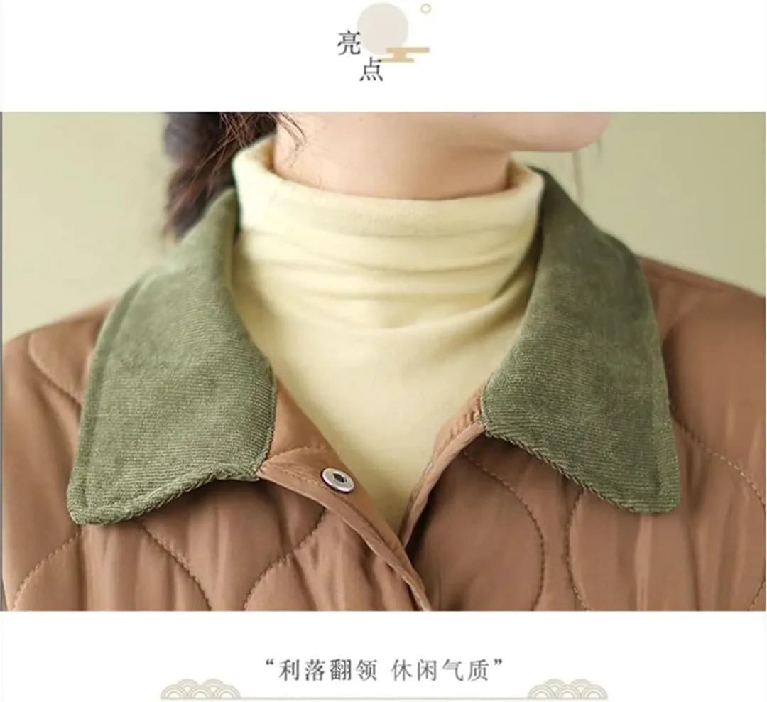 Women's And Winter Retro Padded Coat Long Clothes Keep Warm Cotton-Padded Jacket Comfortable Casual Coat
