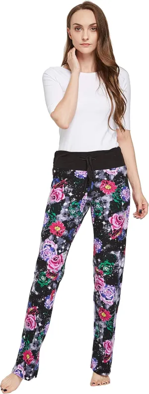 Womens Casual Stretch Cotton Pajama Pants Simple Lounge Pants