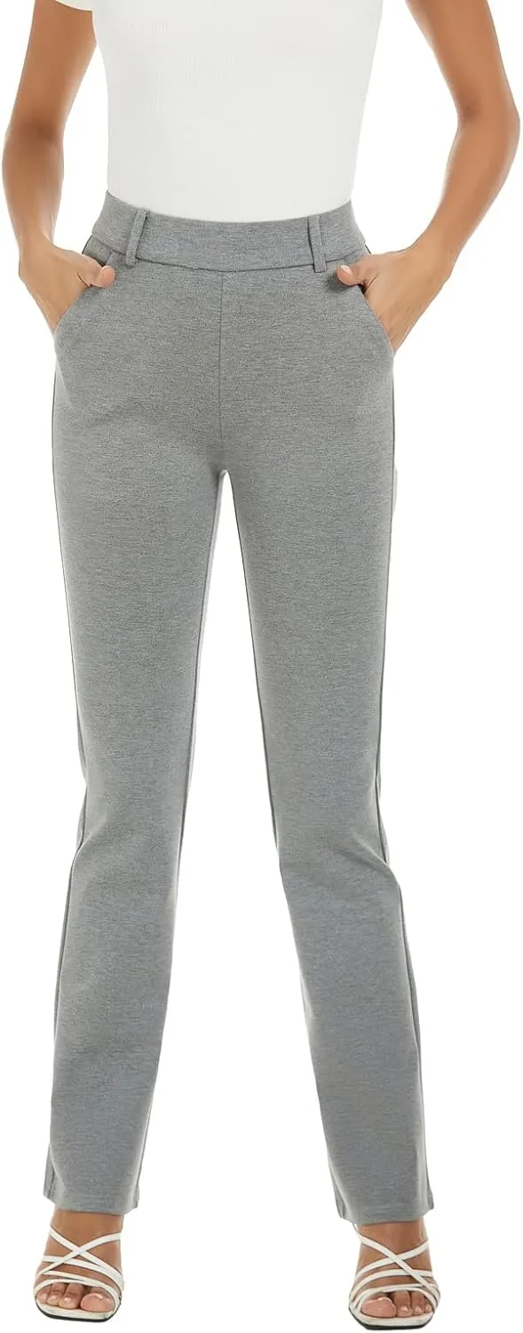 Women's Pull On Barely Bootcut Stretch Dress Pants