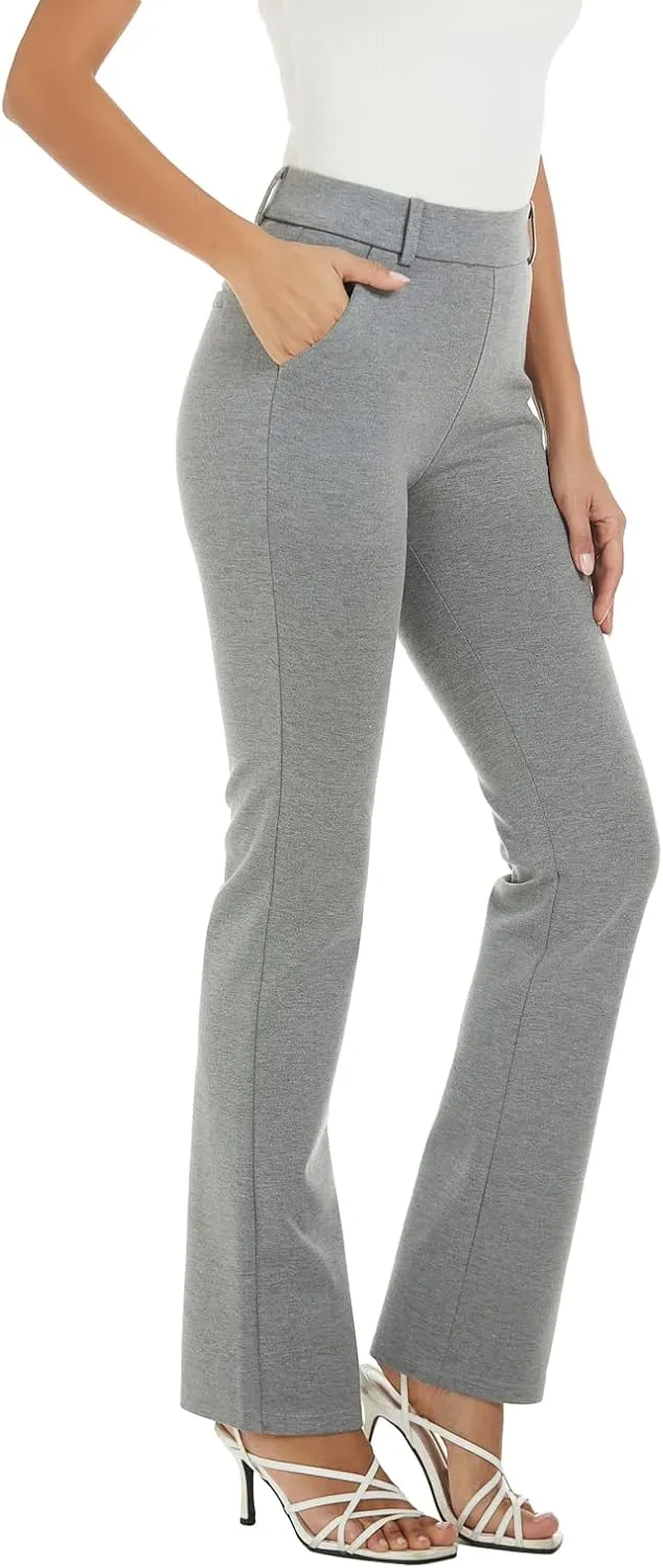 Women's Pull On Barely Bootcut Stretch Dress Pants