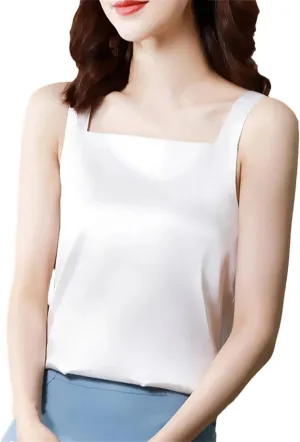 Women's Solid Color Casual Simple Comfortable Satin Temperament Camisole