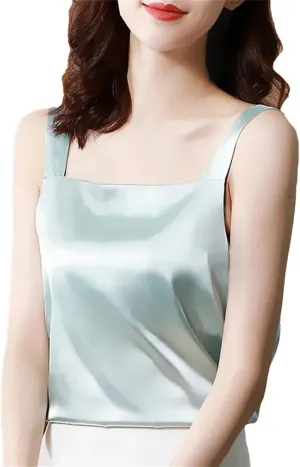 Women's Solid Color Casual Simple Comfortable Satin Temperament Camisole