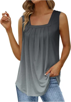 Womens Tank Tops Camisole Cami Top Casual Flowy Summer Sleeveless Tunic Tshirts Cami Vest Ruched Tops Hide Belly Tops