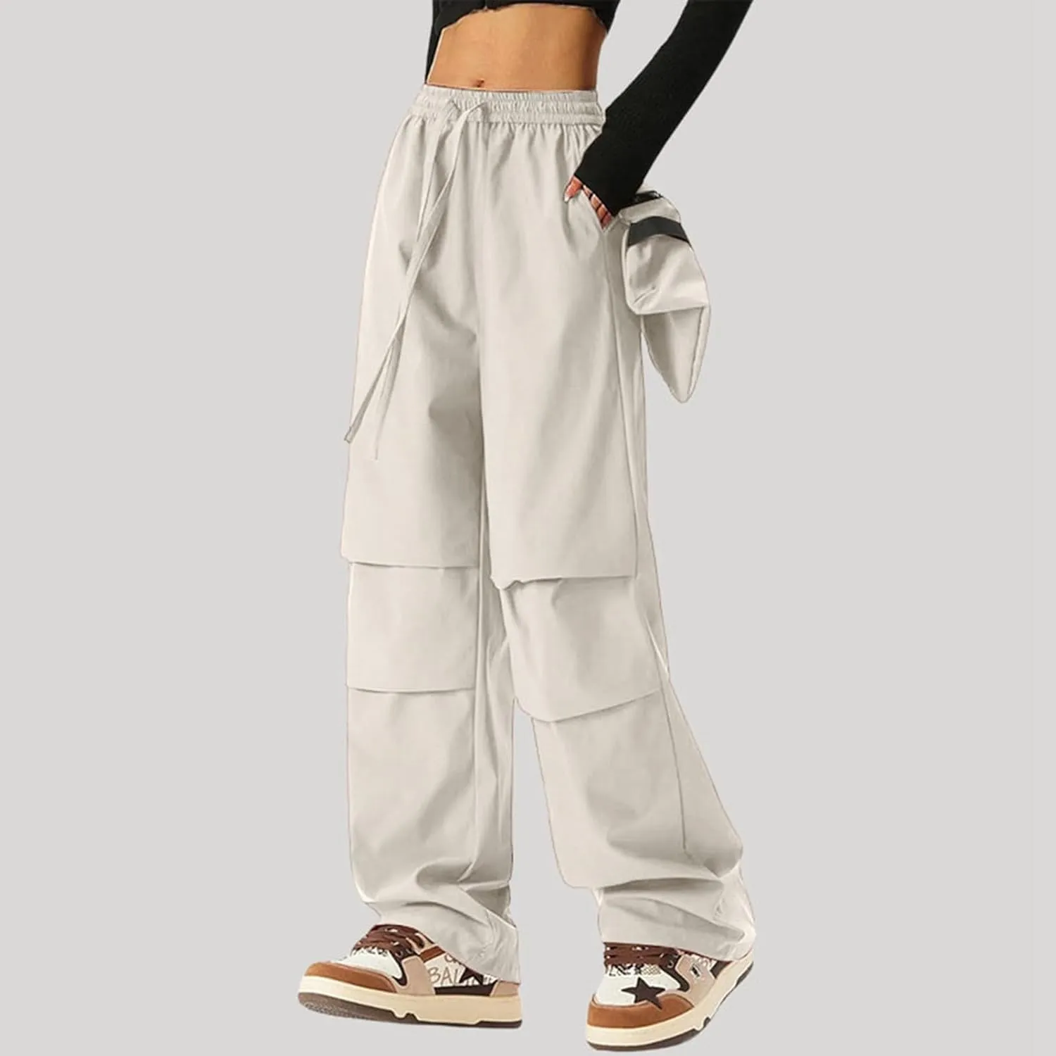 Women's Wide Legged Quick Drying Stretch Waist Overalls Harem Pants Women Dressy