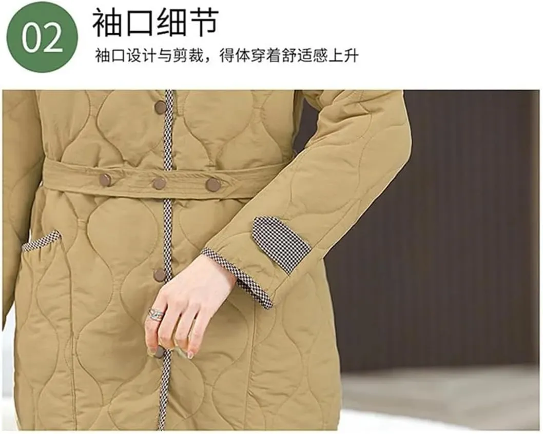 Women's Winter Cotton-Padded Jacket Long Padded Coat With Cotton Warm Cotton-Padded Jacket Comfortable Casual Coat