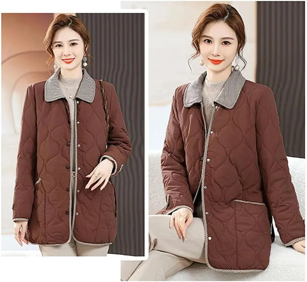 Women's Winter Cotton-Padded Jacket Long Padded Coat With Cotton Warm Cotton-Padded Jacket Comfortable Casual Coat
