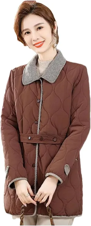 Women's Winter Cotton-Padded Jacket Long Padded Coat With Cotton Warm Cotton-Padded Jacket Comfortable Casual Coat