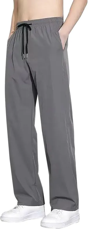Work Pants for Men Slim Fit Stretch Ice Silk Joggers Unisex Stretch Quick Drying Pants Silm Breathable Sports Pants