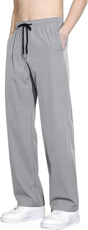 Work Pants for Men Slim Fit Stretch Ice Silk Joggers Unisex Stretch Quick Drying Pants Silm Breathable Sports Pants