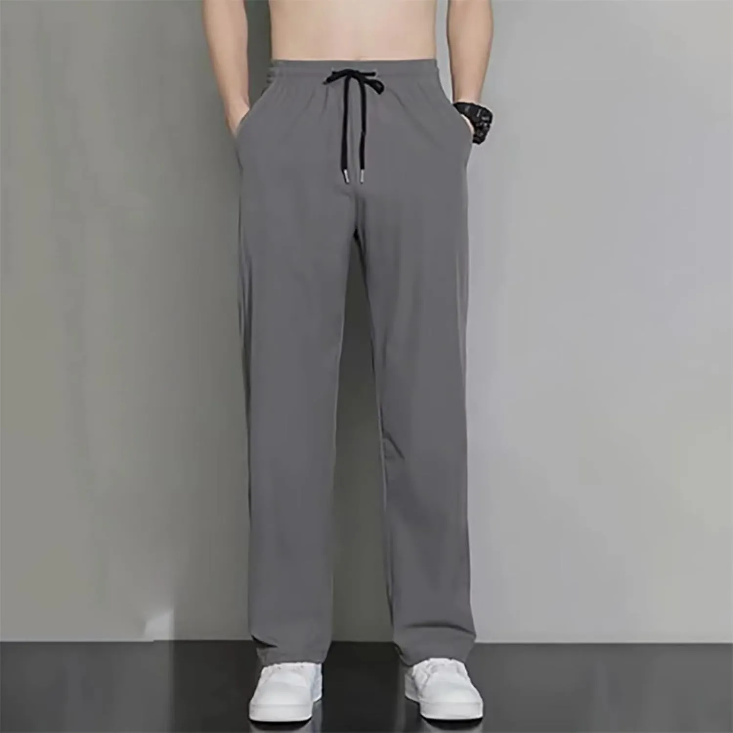 Work Pants for Men Slim Fit Stretch Ice Silk Joggers Unisex Stretch Quick Drying Pants Silm Breathable Sports Pants