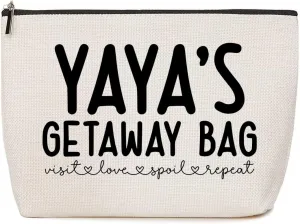 Yaya Gifts Grandma Gifts Makeup Bag Grandma Birthday Gifts Grandmother Gifts First Grandma Gift Appreciation Gifts for Women Nana Granny Christmas Retirement Grandmothers Day Gifts Cosmetic Bag