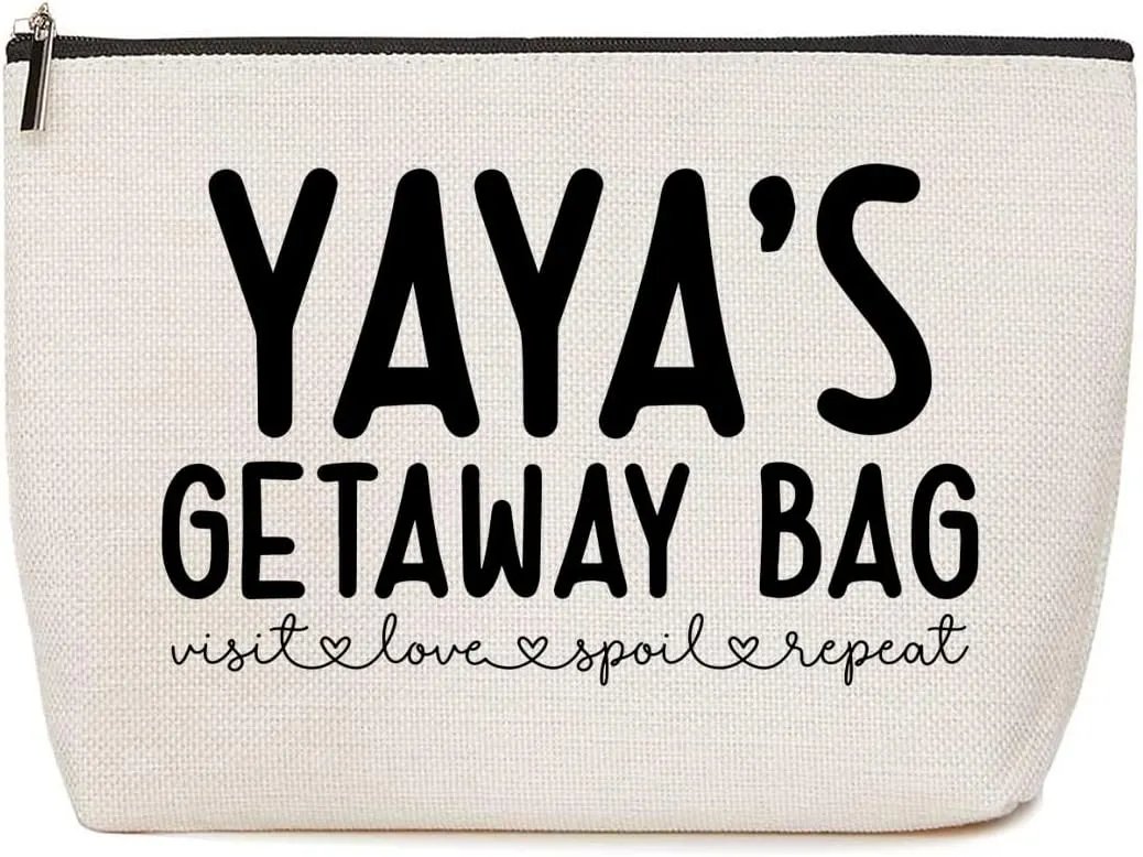 Yaya Gifts Grandma Gifts Makeup Bag Grandma Birthday Gifts Grandmother Gifts First Grandma Gift Appreciation Gifts for Women Nana Granny Christmas Retirement Grandmothers Day Gifts Cosmetic Bag