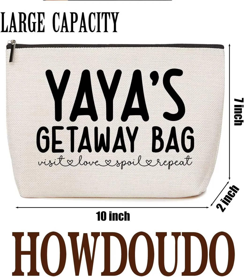 Yaya Gifts Grandma Gifts Makeup Bag Grandma Birthday Gifts Grandmother Gifts First Grandma Gift Appreciation Gifts for Women Nana Granny Christmas Retirement Grandmothers Day Gifts Cosmetic Bag