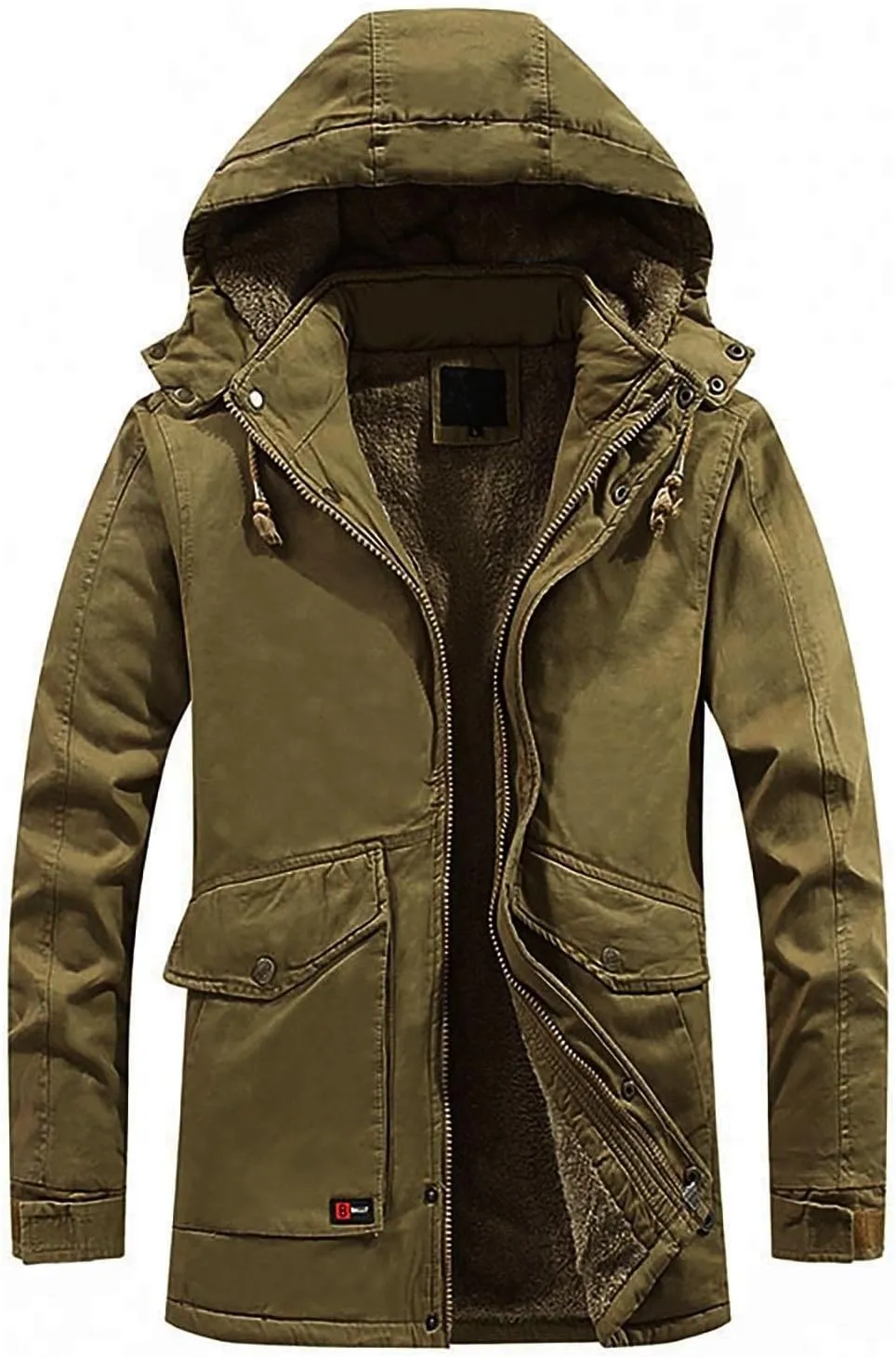Ymosrh Winter Jackets for Men Men's Hooded Windproof Solid Long Sleeve Soft Coat Shell Jacket Mens